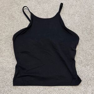 lululemon Nulu High-Neck Yoga Tank Top Built-in Bra Black Sz6
